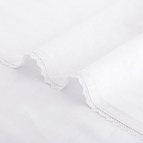 FINGERCRAFT Lace Cloth Napkins, 100% Cotton, 12 Pack, 20x20 Inch, White - color: White, size: 20" x 20" (Set of 12)