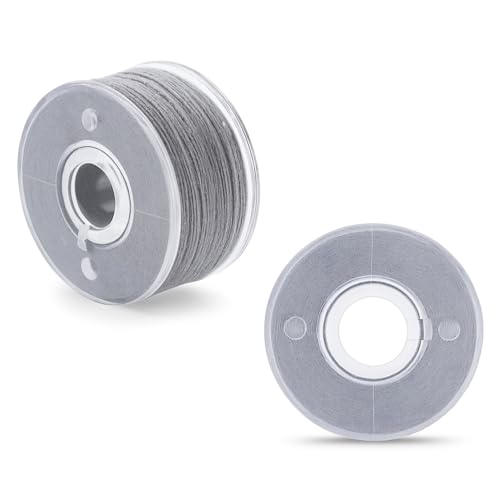 Mandala Crafts Gray 15J SA156 Prefilled Bobbin Thread, 144 PCs - color: Gray, size: Size A 144 X 142 Yards