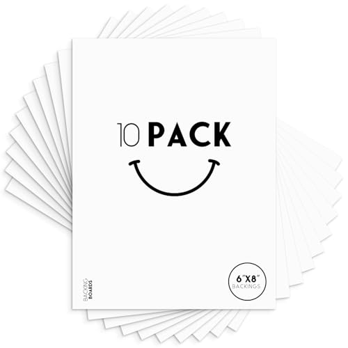 Golden State Art 6x8 White Backing Board, 10 Pack Backer Boards for Prints - size: 6x8