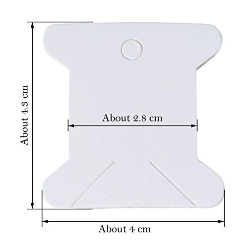 Embroidery Floss Bobbins-Paper Cross Stitch Embroidery Thread Organizer Cardboard -Floss Bobbins- DIY Crafts Floss Bobbins -200 Thread Bobbin Cards (White)