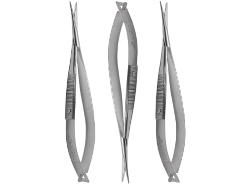 ARTMAN INSTRUMENTS Micro Scissors 4.5" straight set of 3 Castroviejo stitch cutting embroidery spring action extra sharp for ENT EYE SKIN DENTAL VETERINARY SURGEON