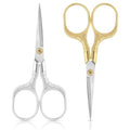 Small Embroidery Scissors,Set of 2 Sewing & Craft Scissors for Precision Cutting,Stainless Steel Fabric Paper Scissor,Gold & Silver