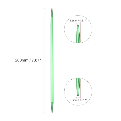 uxcell 5Pcs Knitting Needles 5.5mm (US Size 9) Aluminum Alloy Double Pointed Knitting Needle 7.87 Inches Length Metal Weaving Tool for Handmade Projects DIY Knitting, Green - color: Green, size: 5.5mm