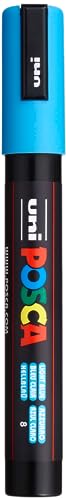 POSCA® PC-5M Paint Marker, Medium Reversible Tip (1.8-2.5mm), Light Blue - color: Light Blue, size: 1 Count (Pack of 1)