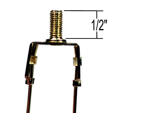 Creative Hobbies® Lamp Shade Light Bulb Clip Adapter Clip on with Shade Attaching Finial Top, Gold Color | 2 Pack - color: Gold
