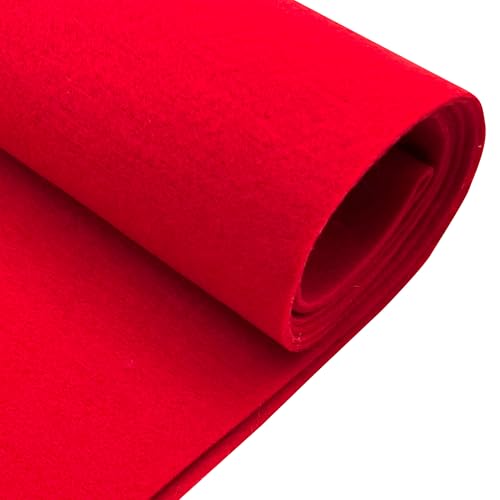 EOVEA | Acrylic Felt Fabric by The Yard | 72" Wide | 1.6mm Thick | Soft & Durable Non-Fraying Felt | for DIY Crafts, Sewing, Upholstery, Costumes & Padding(Red, One Yard) - color: Red, size: 1 Yard