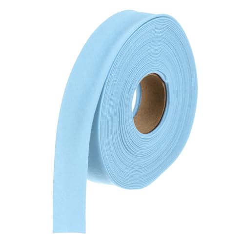 MECCANIXITY 1/2 Inch Double Fold Bias Tape Polyester Continuous Bulk Bias Tape for Sewing, Seaming Quilting Hemming Binding Crafts (Light Blue 6 Yards) - color: Light Blue, size: 1/2 Inch x 6 Yards