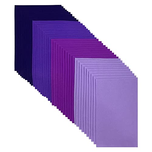 Jtnohx Soft Felt Sheets Felt Fabric for Crafts 4 Colors 40Pcs Purple Series - color: Purple Series
