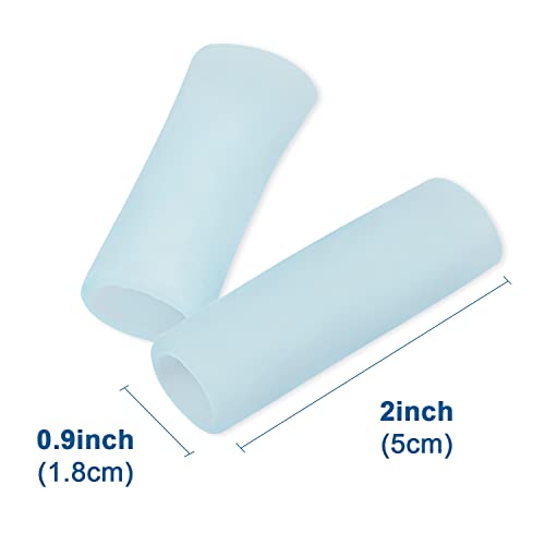 Sumifun Gel Finger Protector, 8 Pcs Silicone Finger Sleeves for Corns, Fingernails Loss, Friction Pain Relief, Blue - color: Blue