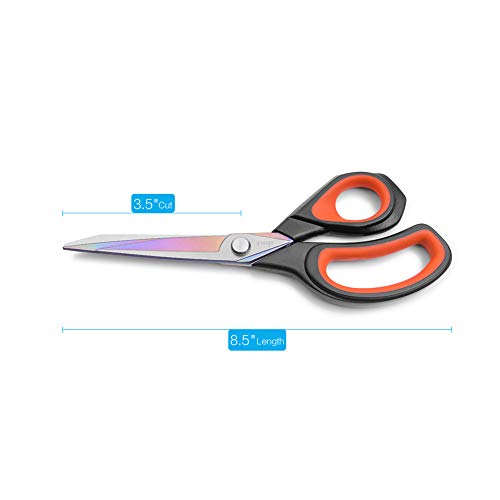 LIVINGO Fabric Scissors 8.5" Tailor Sewing Shears Professional - color: Black/Red, size: 8.5"