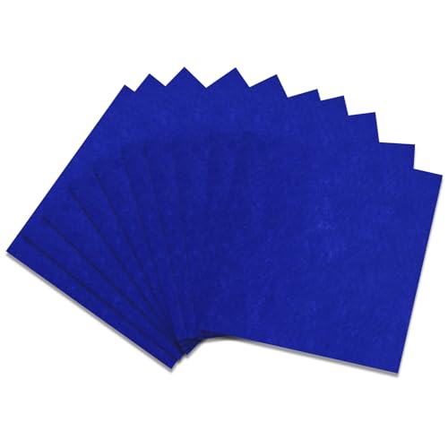 12" x 12" Square Felt Sheet Fabric,10Pcs Felt Fabric,1mm Thick (Royal Blue) - color: Blue
