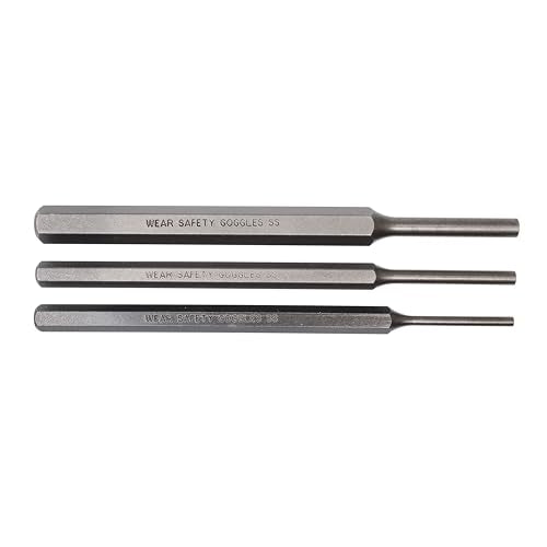 Mayhew Select 89052 Large Pin Punch Set, 3-Piece , Black - style: Long