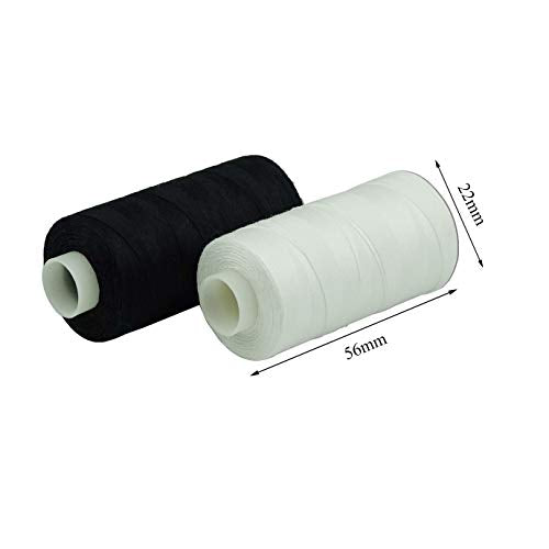 Simthread 6 White 6 Black 100% Cotton Sewing Thread 50s/3 for Quilting etc - 550 Yards Each - color: 6 White 6 Black