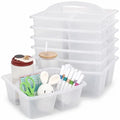 6 Pack Plastic Classroom Organizer Caddy with Handle, Clear - color: Clear