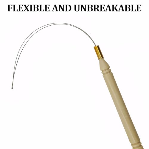 Beading Needles for Jewelry Making 7 Pcs Bead Needle, Bead Threader Silver Beading Supplies Suitable for Bracelets, Necklaces and DIY (with Tongue Crochet Needle*2)