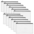 Legigo Blank Canvas Bags Zipper Pouch Makeup Bags Pencil Pouch Bulk - color: Off White
