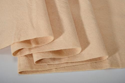 Soft Felt Fabric Sheets 1.6mm Thick Sewing Patwork Material Large Craft Felt Roll Fabric by The Yard (Tan, 18"X 36" Inches) - color: Tan, size: 18"X 36" Inches
