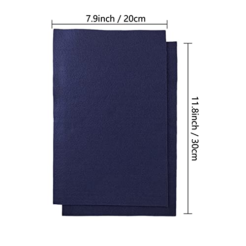 Jtnohx Color Felt Fabric Soft Felt Sheets for Crafts Dark Blue 20Pcs 8"x12" - color: Dark Blue