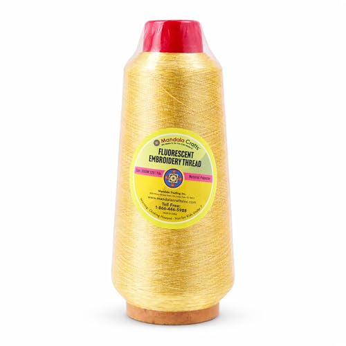Mandala Crafts Metallic Gold Embroidery Floss for Sewing, 3281 Yard Spool - color: Gold, size: 3000M 3281 Yard
