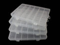 4 Pack 24 Grid Fixed Divider Clear Storage Box for Beads - size: 4pcs 24 Grids Box