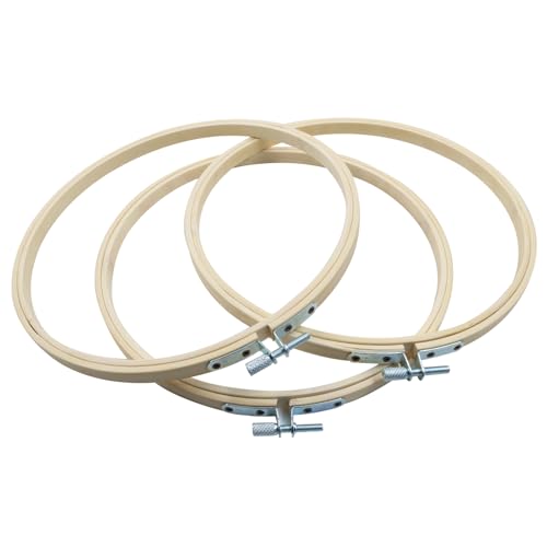 Marvexi 8inch Wood Embroidery Hoop, 3Pcs - size: 8"
