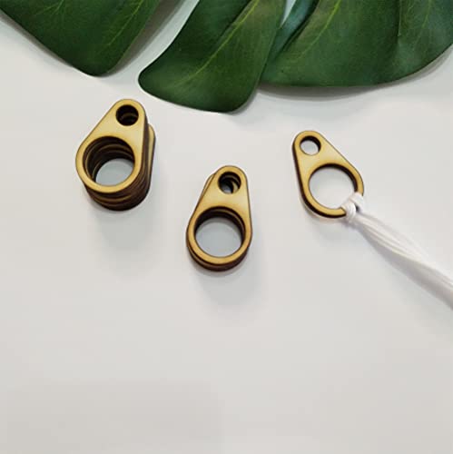 Wood Thread Drops,Simple Floss/Thread Drops with Floss Ring,Cross Stitch Tread Bobbins Organizers (20PCS)