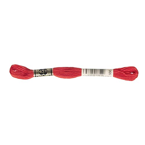 DMC 6-Strand Embroidery Cotton Floss, Bright Christmas Red - style: #666 Red