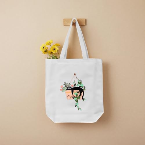 ERKOON Embroidery Canvas Tote Bag for Beginners, Needlepoint Arts Crafts Cross Stitch Kits for Adults Including Stamped Embroidery Bag with Hoops, Needle, Instruction and Color Threads (Cat) - color: Cat