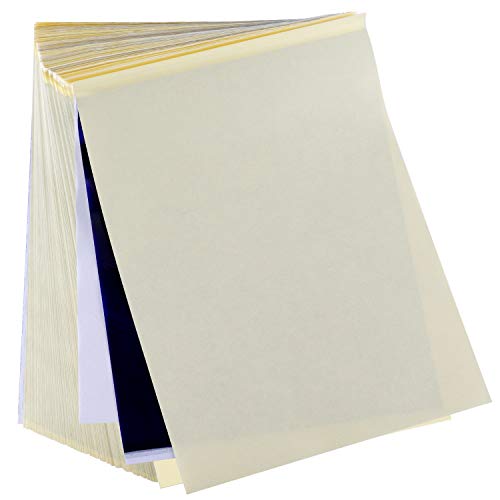 Tattoo Transfer Paper, Cridoz 100 Sheets Tattoo Stencil Transfer Paper for Tattooing Blue - size: 8.25 x 11.75 Inch (Pack of 100)