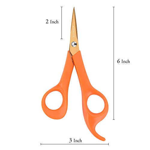 Micro Tip Scissors 6", Titanium Coated Detail Craft Scissors 4 P