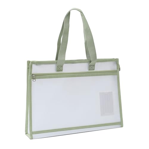 A4 Sewing Project Bags, Mesh Zipper Pouch Bag for Quilting (Green) - color: Green, size: A4