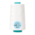 Single Huge Spool 5000 Yards Each Polyester Quilting Thread Machine Embroidery Thread 40S/2 for Commercial and Domestic Sewing Machines (White) - color: White
