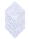 Solid White Cotton Hankderchiefs for DIY Drawn Embroidery Party 28 Square - color: S02-12pcs