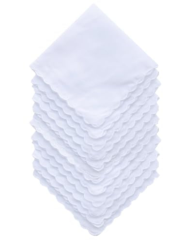Solid White Cotton Hankderchiefs for DIY Drawn Embroidery Party 28 Square - color: S03-25pcs