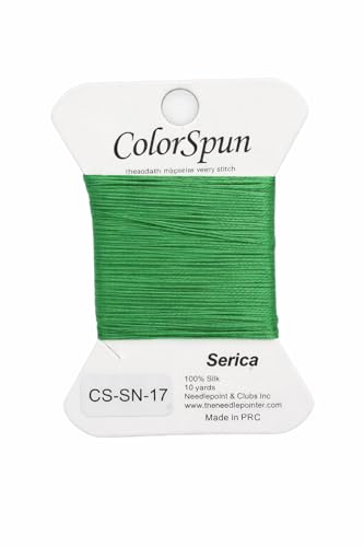 3-Strand Silk Needlepoint Thread, 10 Yard Smooth & Lustrous Silk Thread for Needlepoint, Hand Embroidery, Sewing & DIY Needlework to Family and Friends(Fruit Green) - color: Fruit green