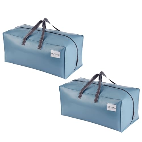 VENO 2 Pack Heavy Duty Moving Bags with Backpack Straps, Zippers & Handles, Extra Large Packing Bags for College Dorm Essentials, Moving Supplies Alternative to Cardboard Moving Boxes - color: Light Blue, size: 2 Pack