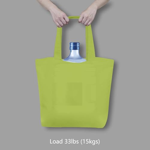 TOPDesign 1-Pack Super Strong Large 12oz Cotton Canvas Tote Bag, Reusable Grocery Shopping Cloth Bag, Fashionable Two-Tone Tote for Crafts, DIY Your Creative Designs - color: Light Green