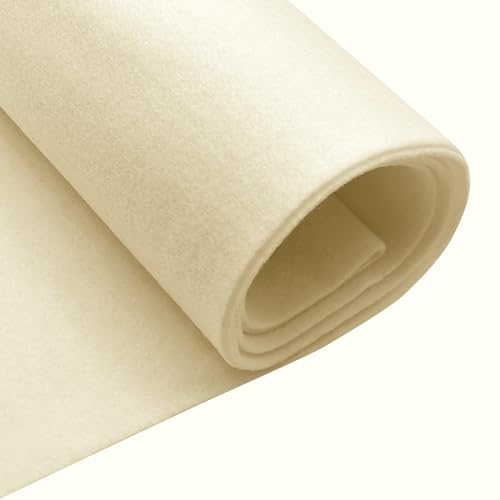 EOVEA | Acrylic Felt Fabric by The Yard | 72" Wide | 1.6mm Thick | Soft & Durable Non-Fraying Felt | for DIY Crafts, Sewing, Upholstery, Costumes & Padding(Sand Beige, One Yard) - color: Sand, size: 1 Yard