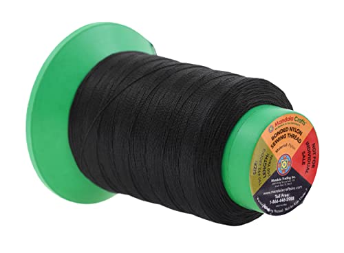 Mandala Crafts Size 92 280D T90 12 Neutral Bonded Nylon Thread, 2400 YDs - color: 12 Neutral Colors, size: T90 #92 280D/3 2400 Yards