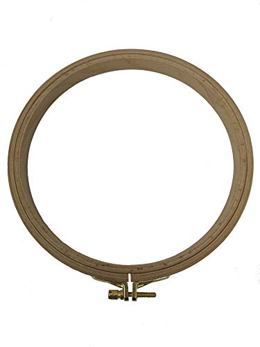 Nurge Premium Quality Beech Wood Embroidery Hoop, Cross Stitch Hoop with Gold Plated Adjustable Brass Screw for DIY Projects Ideal for Crafters,Beginners & Professionals - 8.66" Diameter & 0.31" Thick - size: 8.66" / 220mm Dia