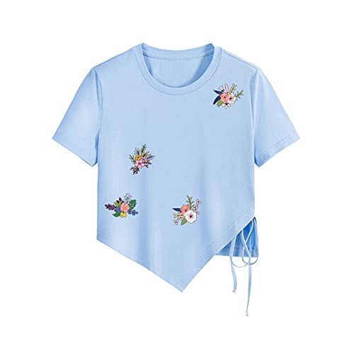 Flower Iron on Patches Heat Transfer Stickers for Clothing Cute Floral Applique for T Shirts Bags Decorations 57 Pcs Iron on Vinyl Decals for Household Irons or Heat Press Machine - color: Flower