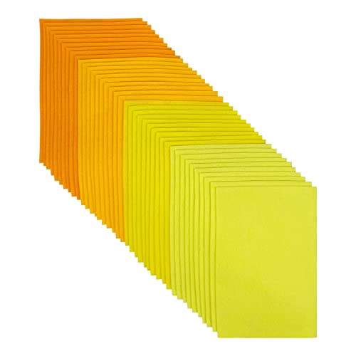 Jtnohx Soft Felt Sheets Felt Fabric for Crafts 4 Colors 40Pcs Yellow Series - color: Yellow Series
