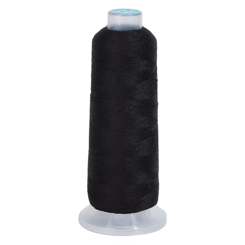42S/2 Wool Embroidery Thread 1500m Wool & Acrylic Fibers Embroidery Floss Hand Sewing Thread Sewing Machine Kit Needlepoint Thread for Sewing DIY Craft Cross Stitch Threads (Black) - color: Black