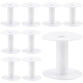 SUNNYCLUE 15Pcs Wire Weaving Bobbin Plastic Ribbon Spool Bulk Small Diameter Empty Thread Rope Chain Roll Crochet Cords Organizer Lace Line White Spools for Embroidery Thread Yarn Making DIY Crafts - size: 2.28 x 2.09~2.2in