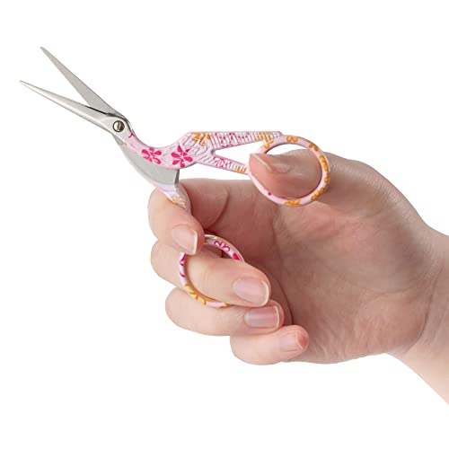 JubileeYarn Pointed Tip Embroidery Craft Stainless Steel Stork Scissors - Pink - 1 Unit - color: Stork Pink, size: 1 Unit