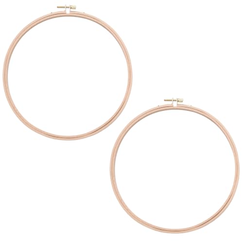 Mormchlots 2Pcs 9 Inch Wood Embroidery Hoops - size: 9 inch