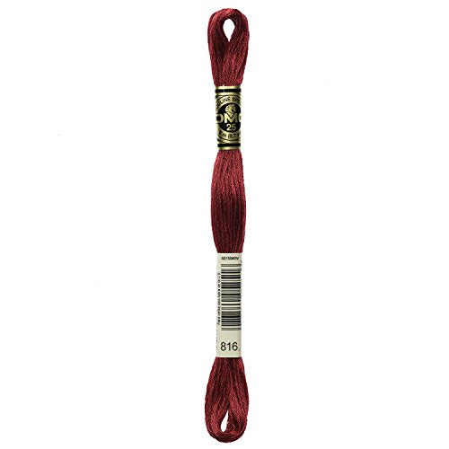 DMC 117-816 6 Strand Embroidery Cotton Floss, Garnet, 8.7-Yard