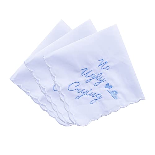 MileyMarla Ladies Embroidery Cotton White Handkerchiefs Lace Wedding Hankies - color: J01-no Ugly Crying 3pcs