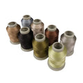 Mixed Color Embroidery Thread 8-Pack | 9256 | 8024 | 9067 | 9858 | 8143 | 111 | 8162 | 9933 | 15 Gr Polyester Embroidery Machine Thread (8, Brown) - color: Brown