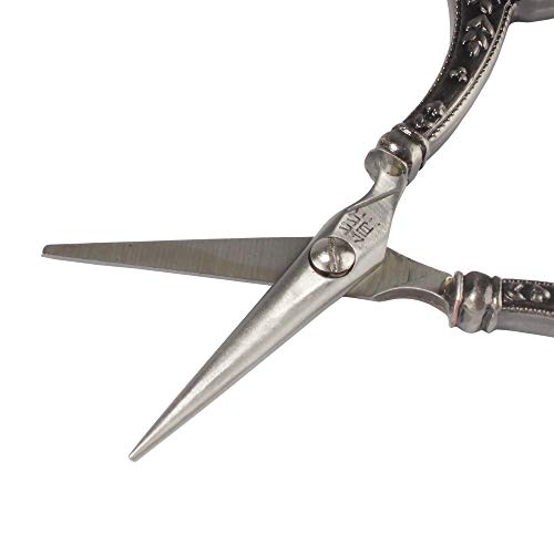 JubileeYarn Decorative Floral Embroidery Craft Scissors - Antique Silver - 1 Scissor - color: Decorative Floral - Antique Silver, size: 1 Scissor